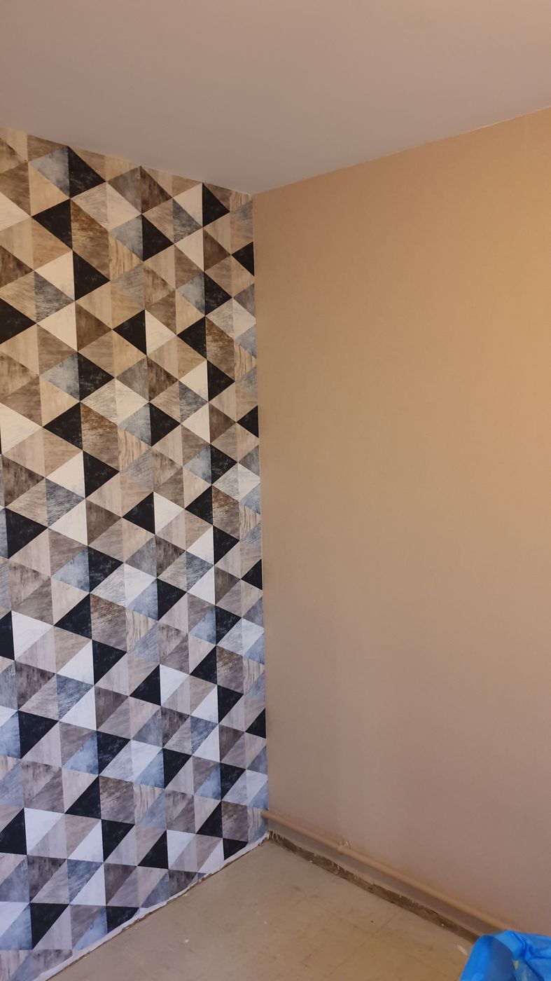 Rénovation à Nancy — Mur papier peint geometrique